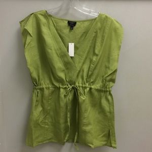Talbots Sz 12 NWT Irish linen drawstring top